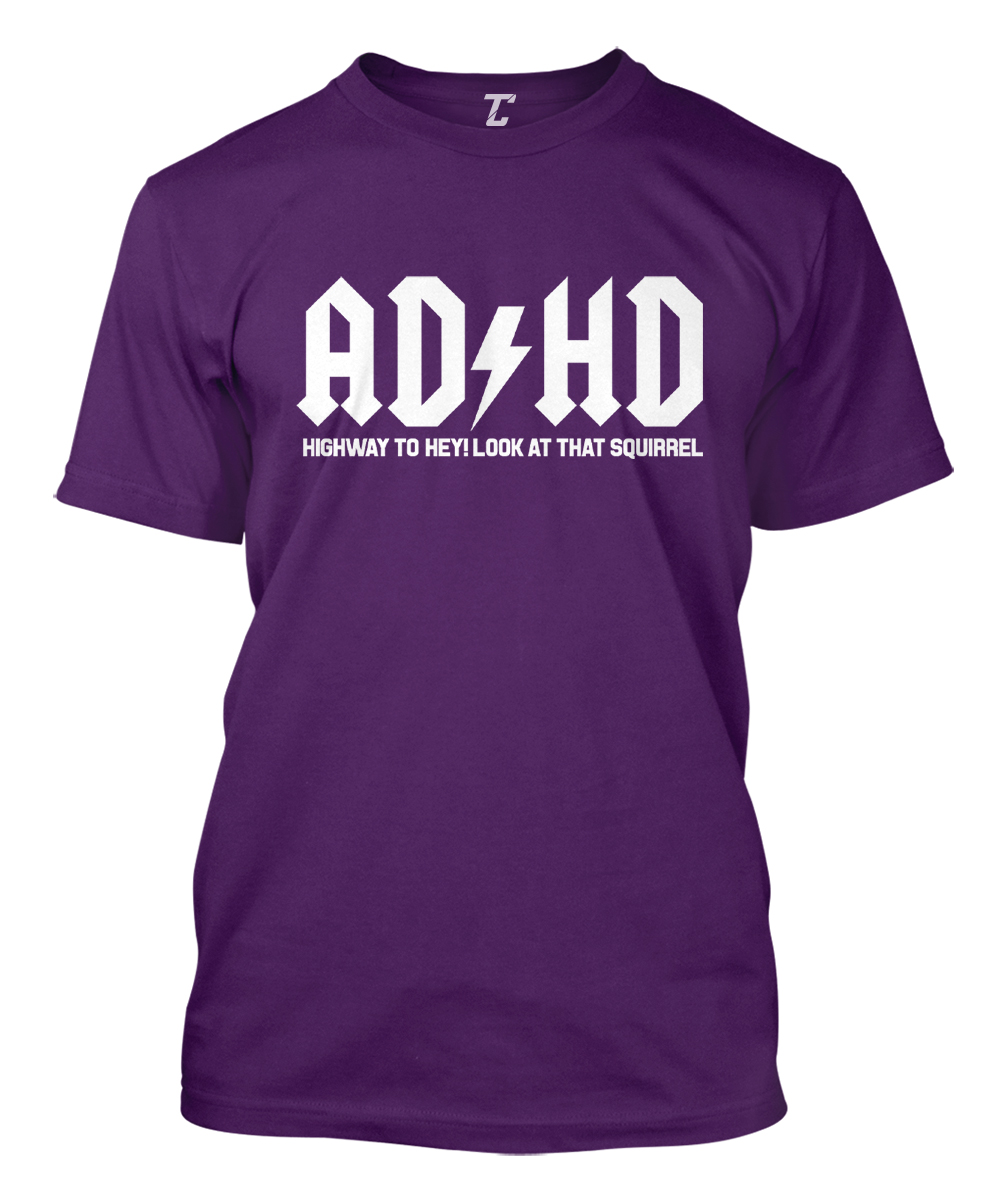 ADHD - Music Rock Band Parody Lightning Funny Joke Men's T-shirt