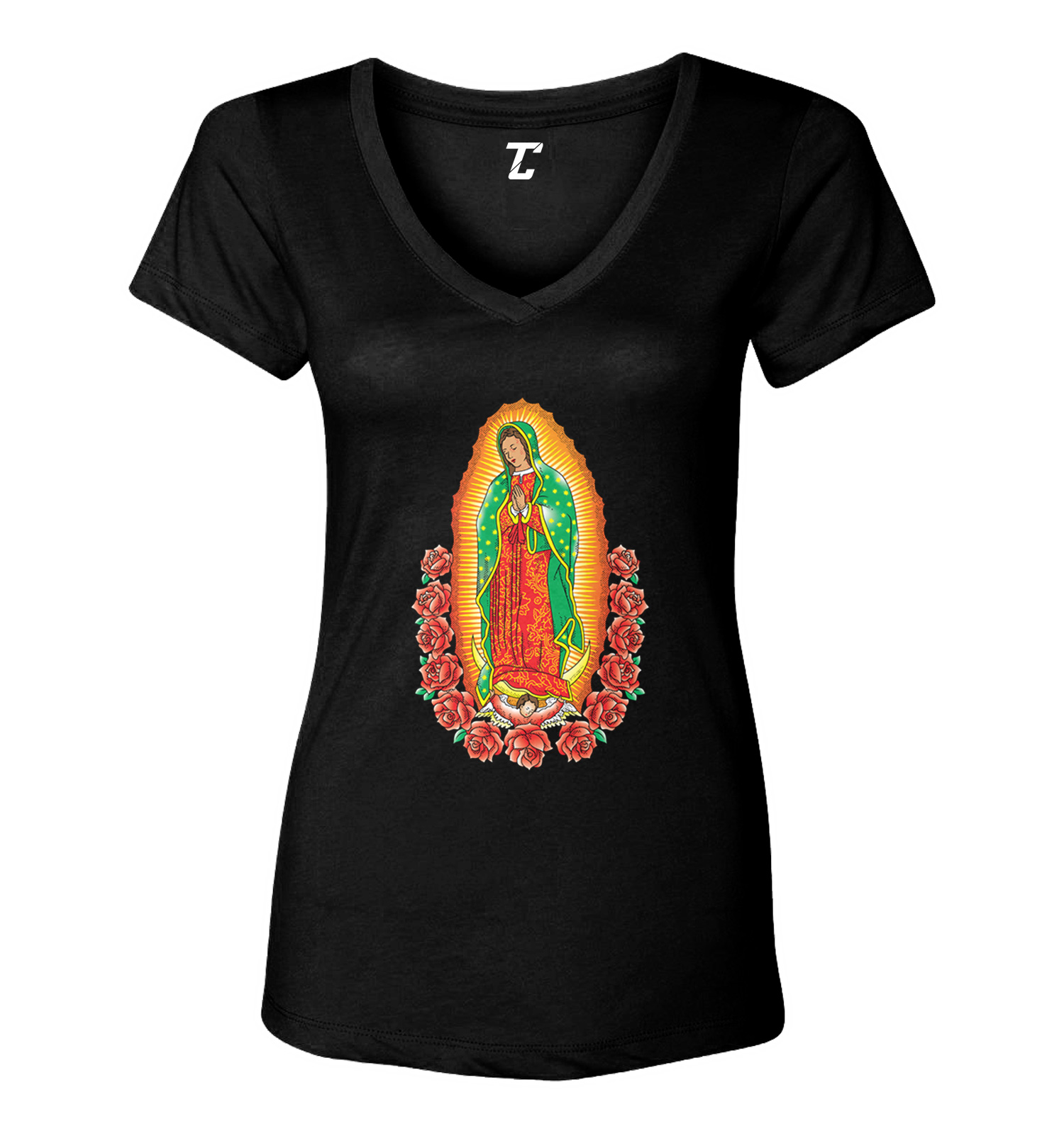 Our Lady Of Guadalupe – Virgin Mary Religious Catholic Women’s V-Neck T-Shirt