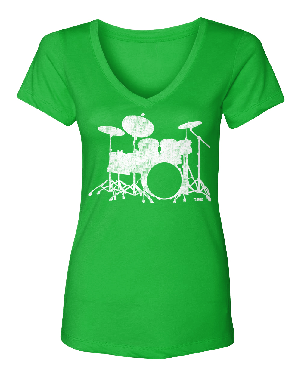 Tシャツ Drumset Silhouette - Drummer Musician Instrument Women's V-Neck T