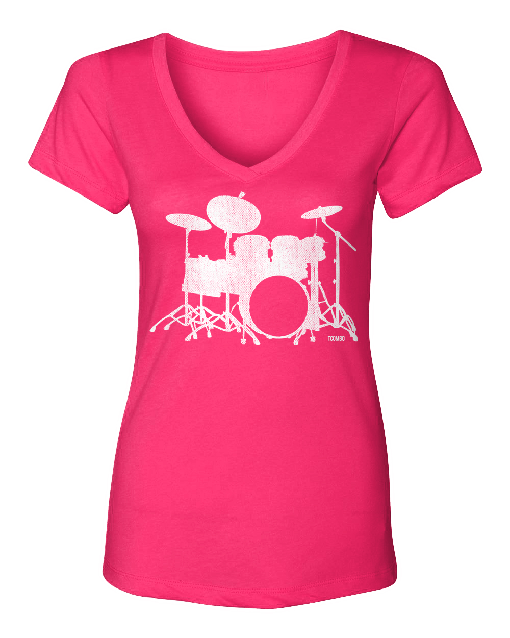 Drumset Silhouette - Drummer Musician Instrument Women's V-Neck T