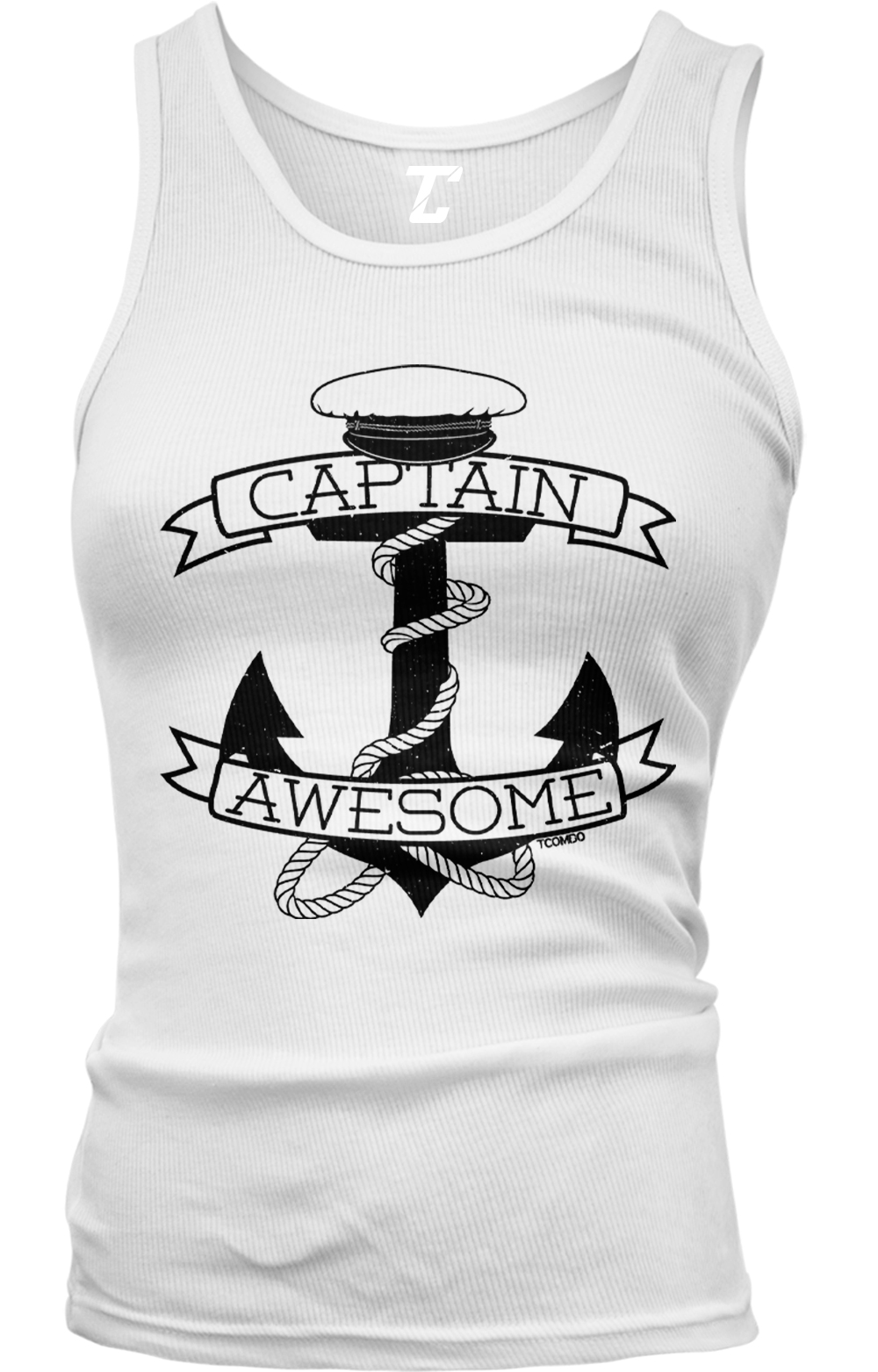 Captain Awesome – Nautical Sea Beach Ocean Anchor Boat Juniors Tank Top