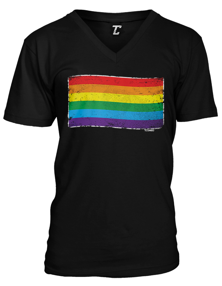 Rainbow Pride Flag – LGBTQ Community Proud Parade Gay Unisex V-Neck T-shirt