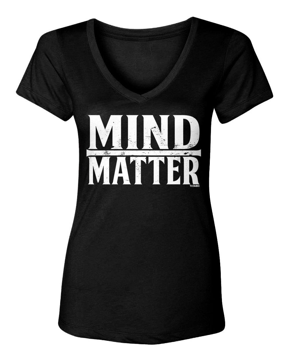 Mind Over Matter – Inspirational Gym Fitness Workout Women’s V-Neck T-Shirt