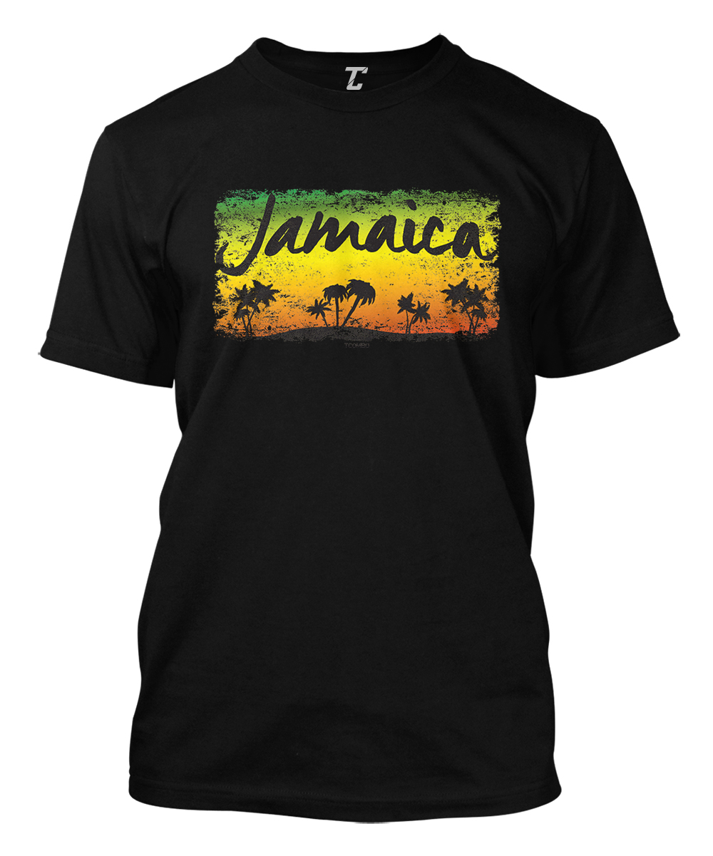 Jamaica Tropical Scene - Palm Trees Vacation Sunrise Men's T-shirt