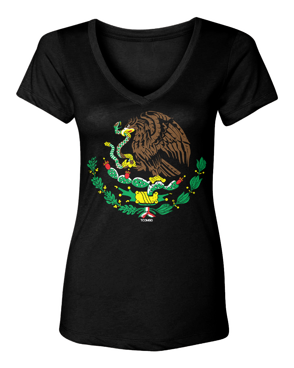 Mexico Coat Of Arms – Mexican Heritage Proud Country Women’s V-Neck T-Shirt