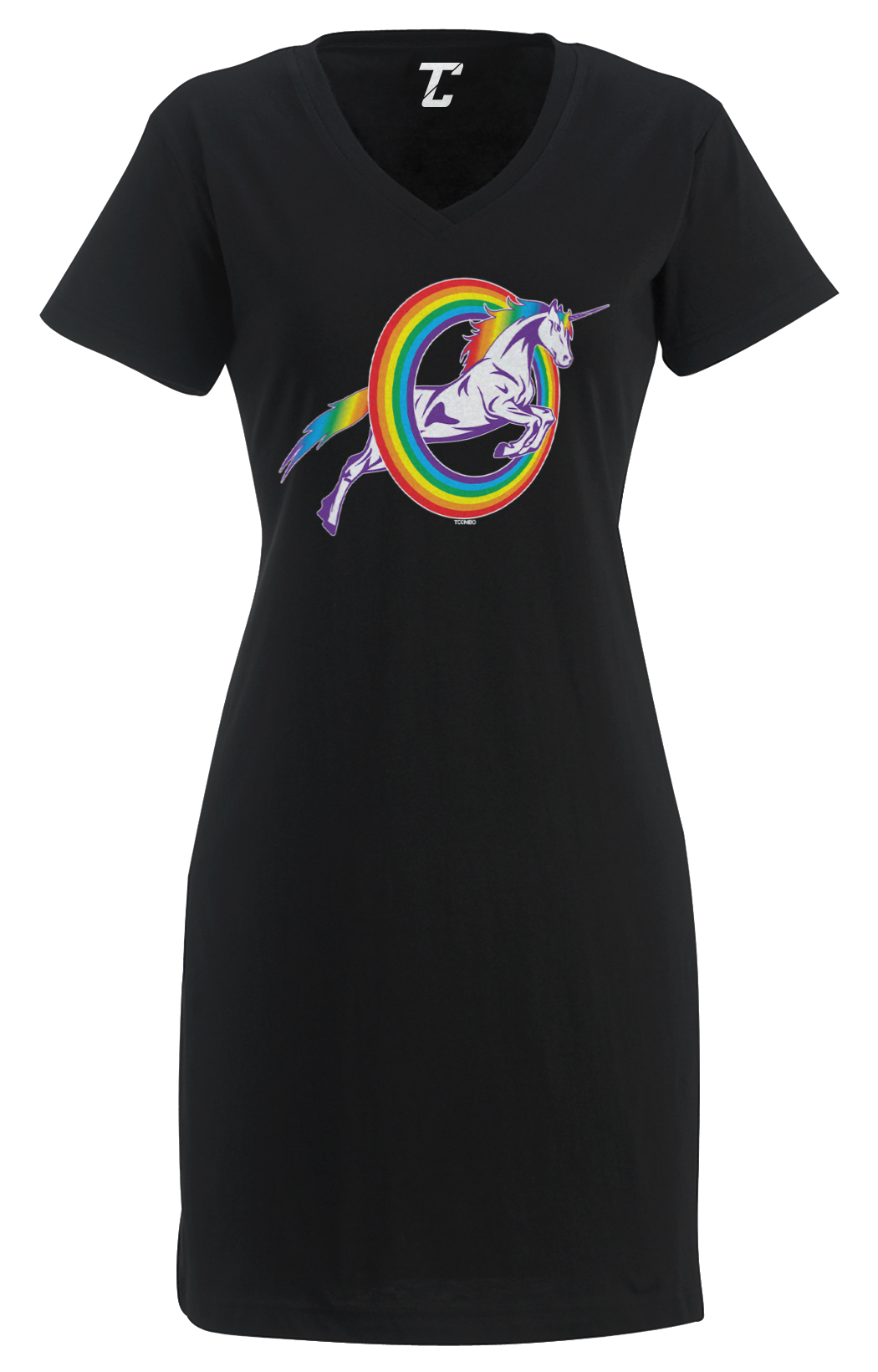 Unicorn Jumping Through Rainbow – Mythical Creature Women’s Dress