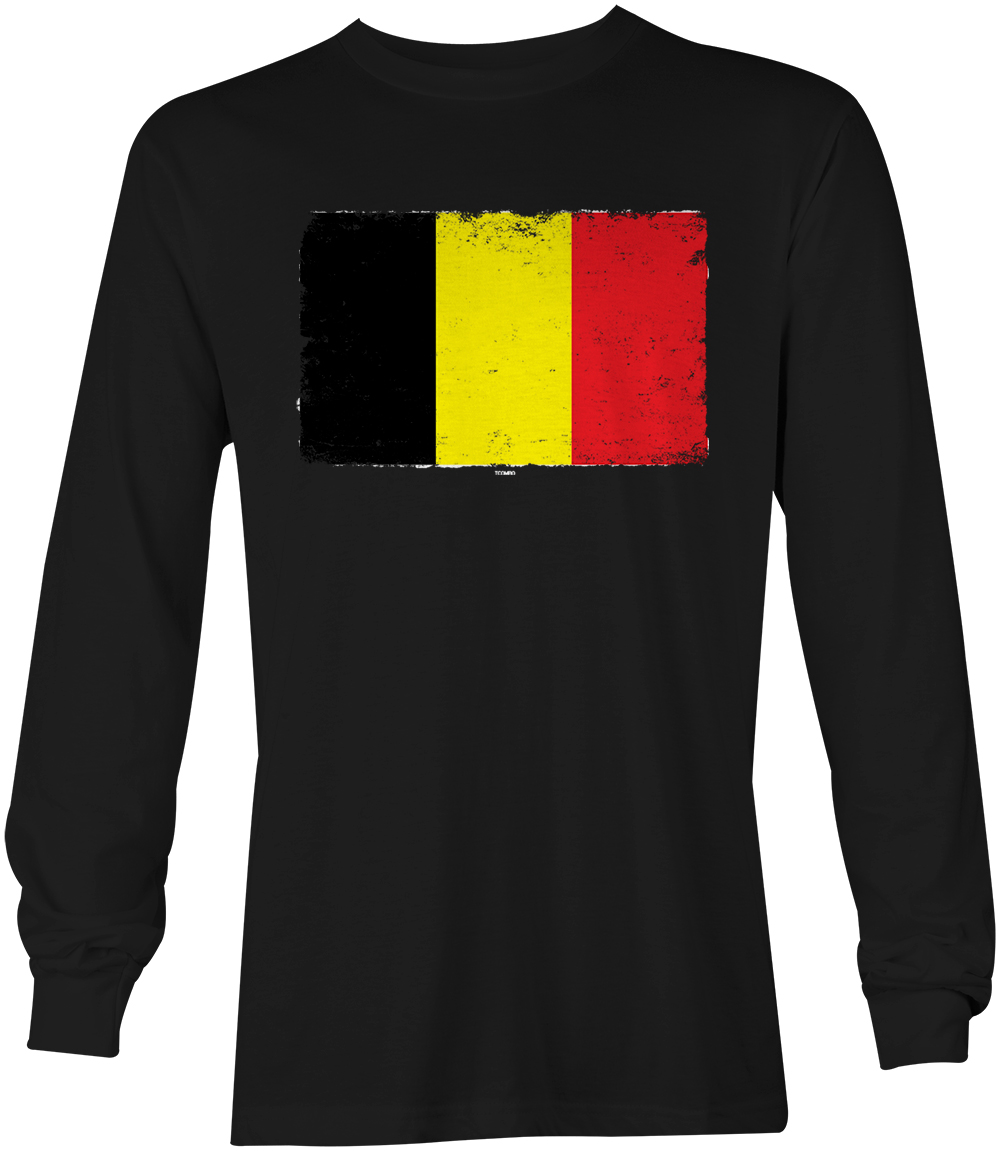 Belgium Flag – Belgian Heritage Pride Proud Country Unisex Long Sleeve Shirt