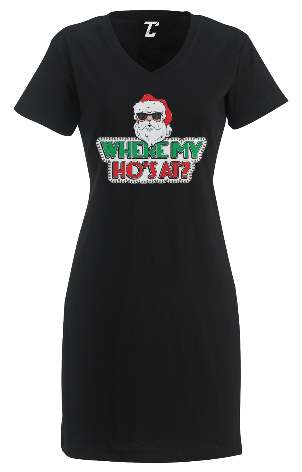 Where My Ho's At - Christmas Xmas Funny Naughty Women's Dress