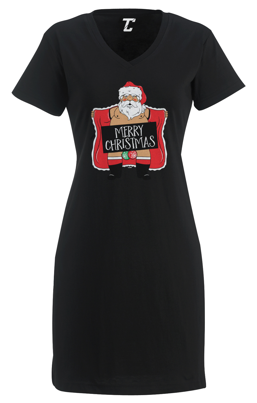 naughty christmas dress Merry Christmas Naughty Santa - Funny Indecent Xmas Women's Dress