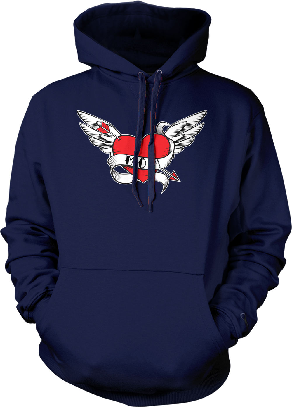 Mom Tattoo Heart Love Wings Cool Mother Mommy Unisex Hoodie