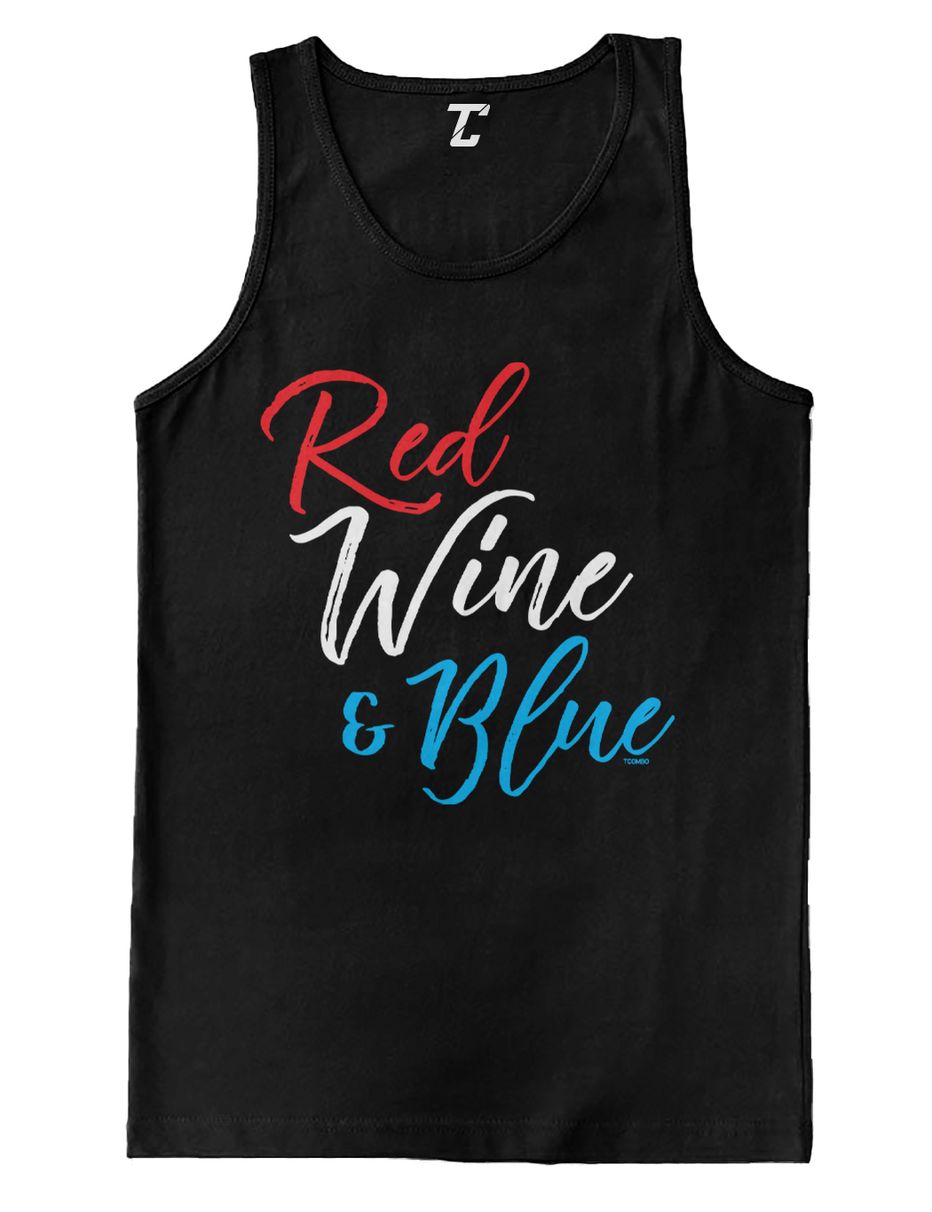 Red Wine & Blue – 4th Of July Patriot Drinking Vino Men’s Tank Top