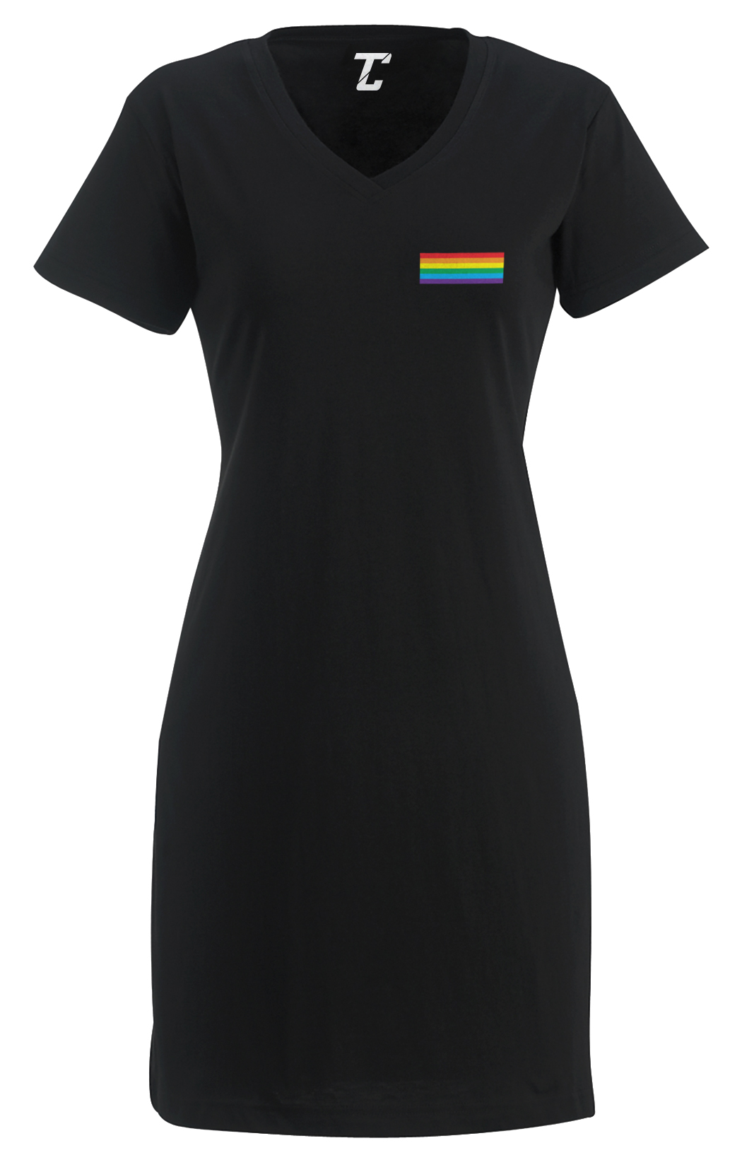 Rainbow Flag Chest Print – LGBTQ Gay Support Pride Women&rsquo;s Dress