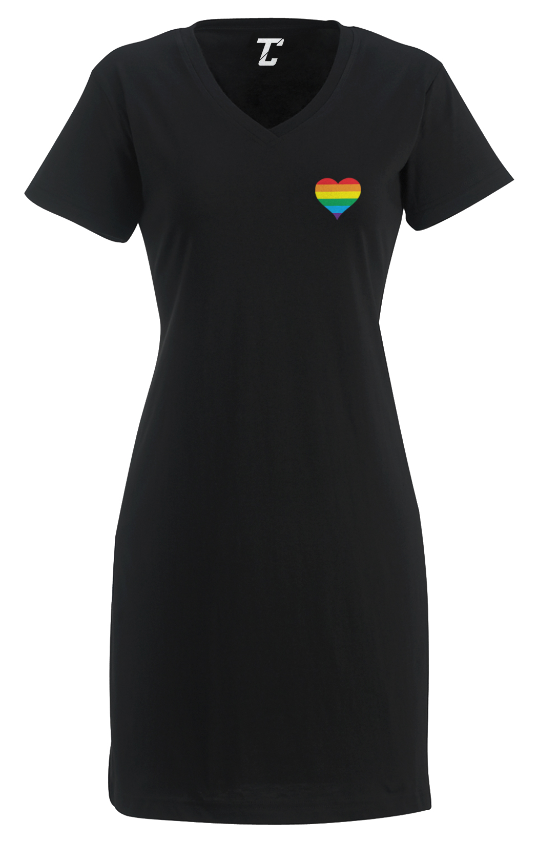 Rainbow Heart Chest Print – LGBTQ Gay Support Pride Women&rsquo;s Dress