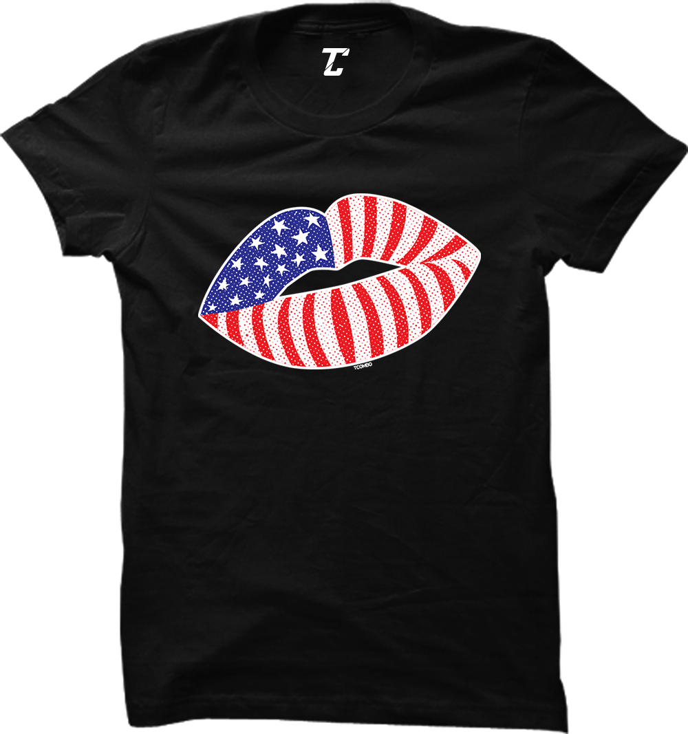 American Flag Lips – 4th Of July Kiss United States USA Women’s T-shirt