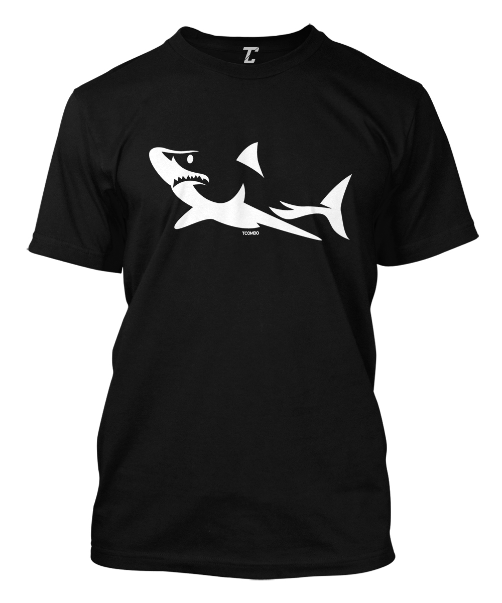 Shark Silhouette – Great White Hammerhead Ocean Fish Men’s T-shirt