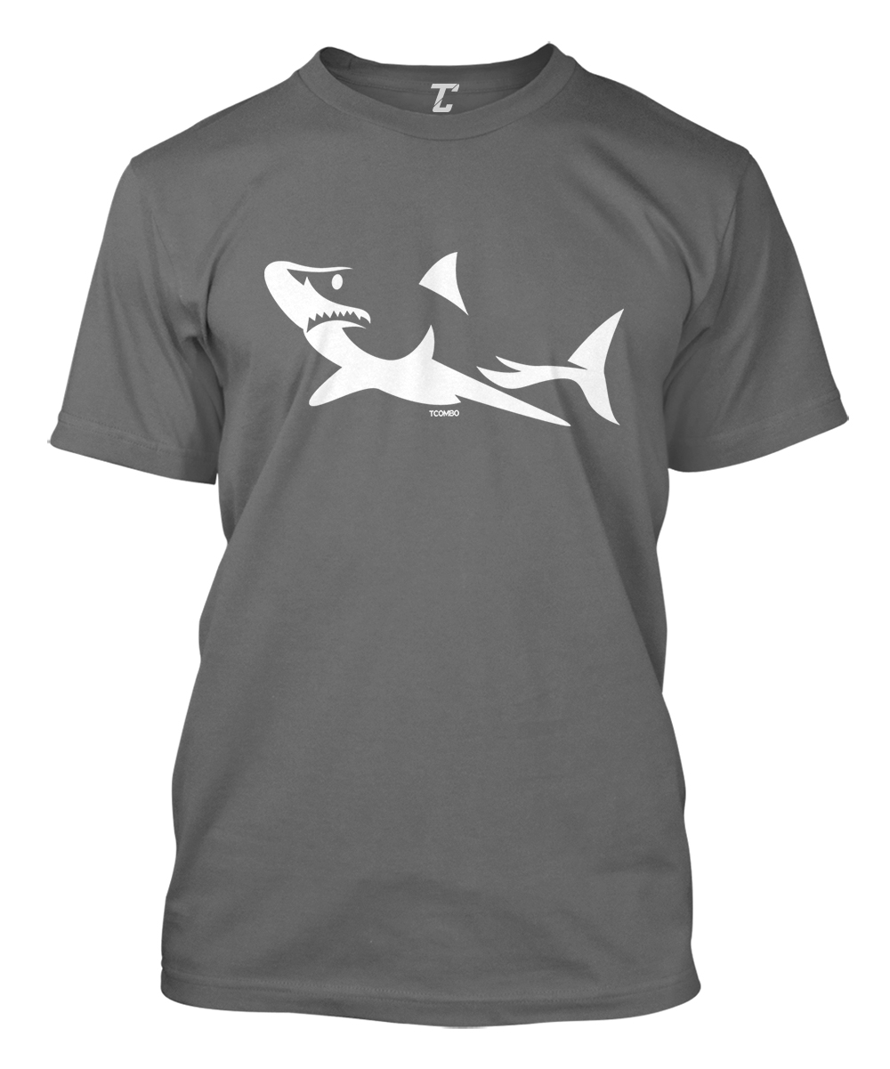 Shark Silhouette - Great White Hammerhead Ocean Fish Men's T-shirt