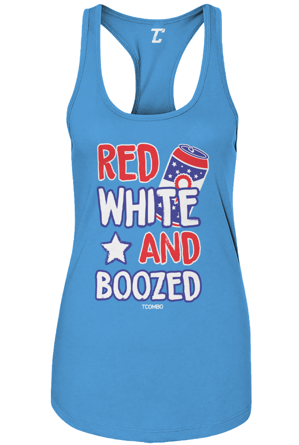 Red Wine & Blue 4th of July Fireworks Patriotic Party Women's Racer Tank