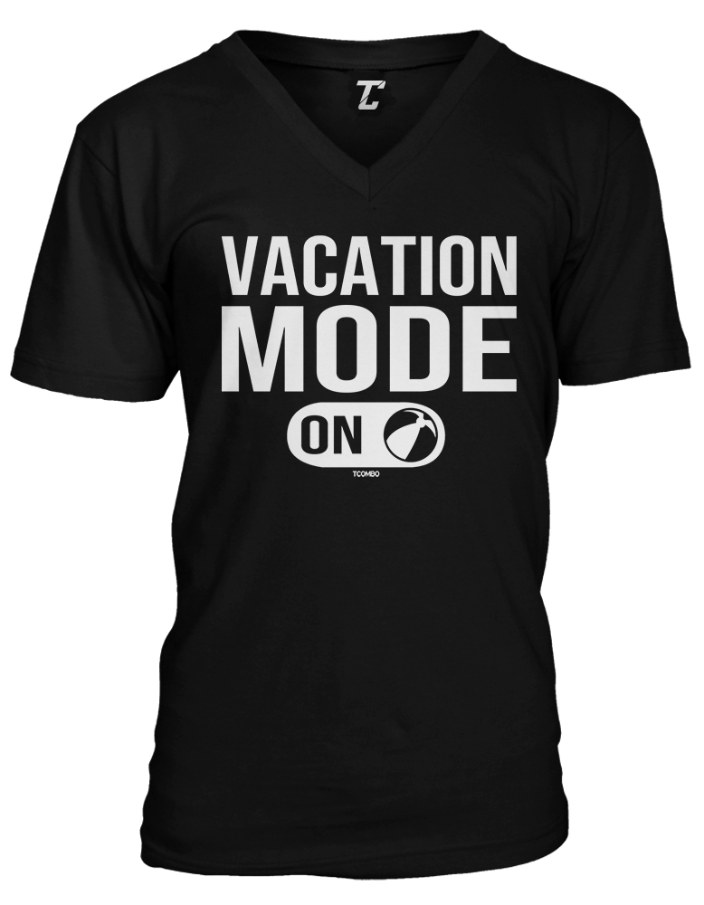 Vacation Mode On – Beach Paradise Tourist Relaxation Unisex V-Neck T-shirt