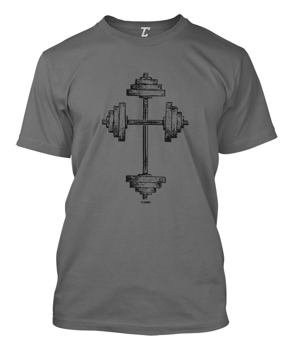 Barbell Cross – Gym Workout Fitness Exercise Faith Men’s T-shirt