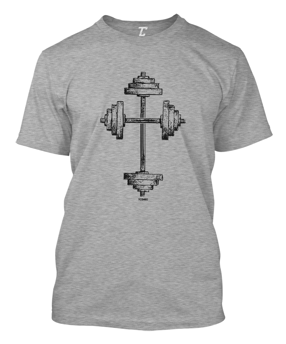 Barbell Cross - Gym Workout Fitness Exercise Faith Men's T-shirt