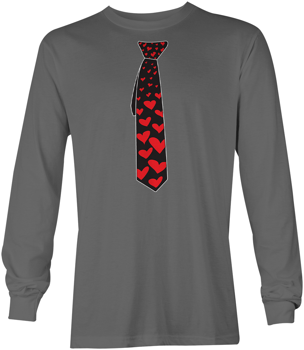 Heart Tie – Valentine&rsquo;s Day Love Hearts Romantic Funny Unisex Long Sleeve Shirt