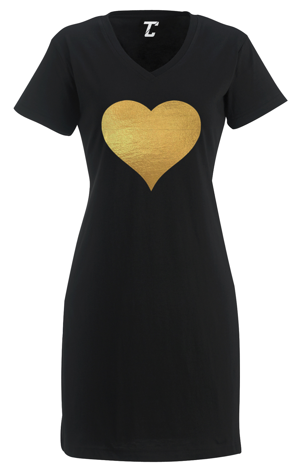 Gold Foil Heart – Valentine&rsquo;s Day Love Romantic Women&rsquo;s Dress