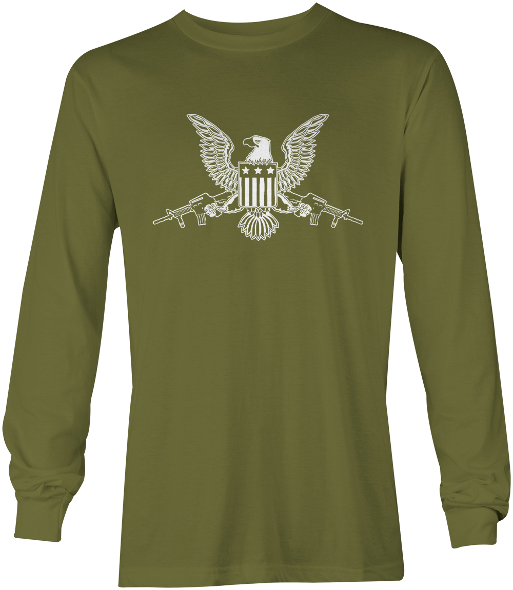 00s 2ND AMENDMENT フレイム 袖プリ L/S Tシャツ イーグル Buck Wear NRA 2nd Amendment Eagle USA Flag Bear Arms Gun