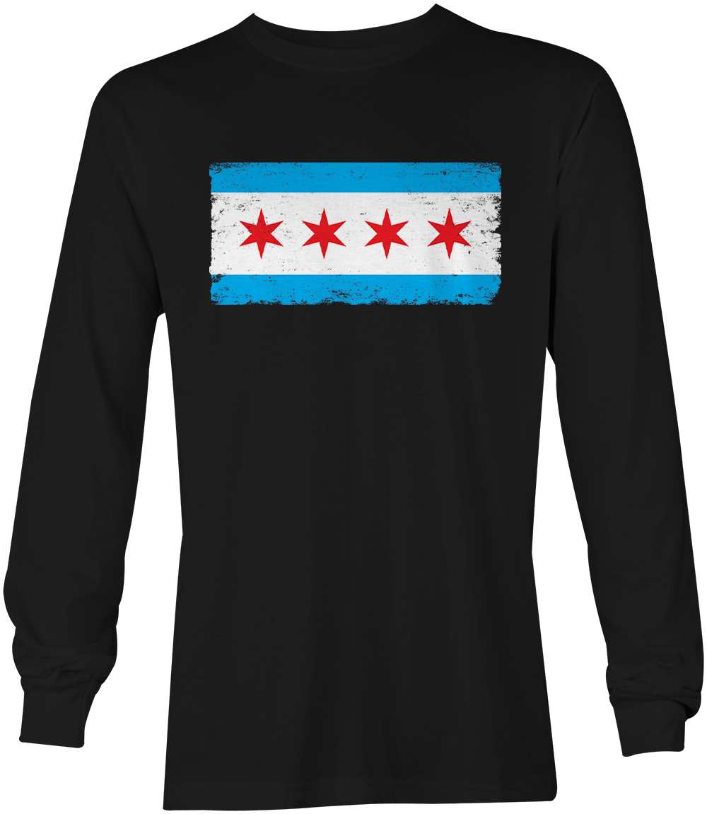 Chicago Flag – Stars Stripes State Pride Windy City Unisex Long Sleeve Shirt