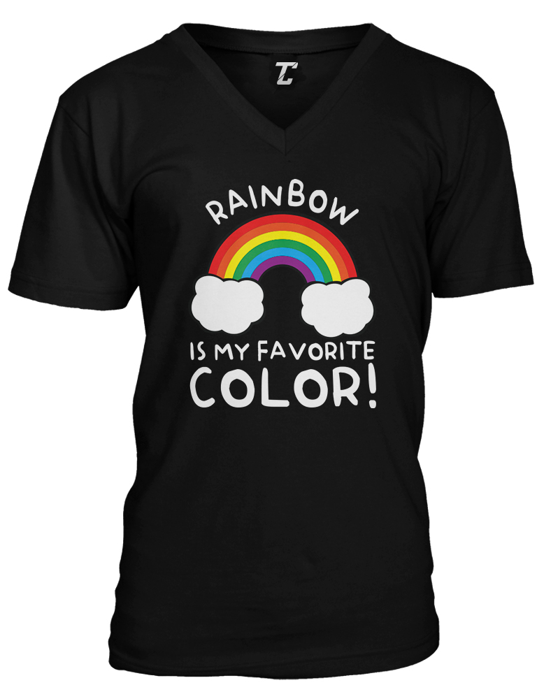 Rainbow Is My Favorite Color – Happy Colorful Unisex V-Neck T-shirt