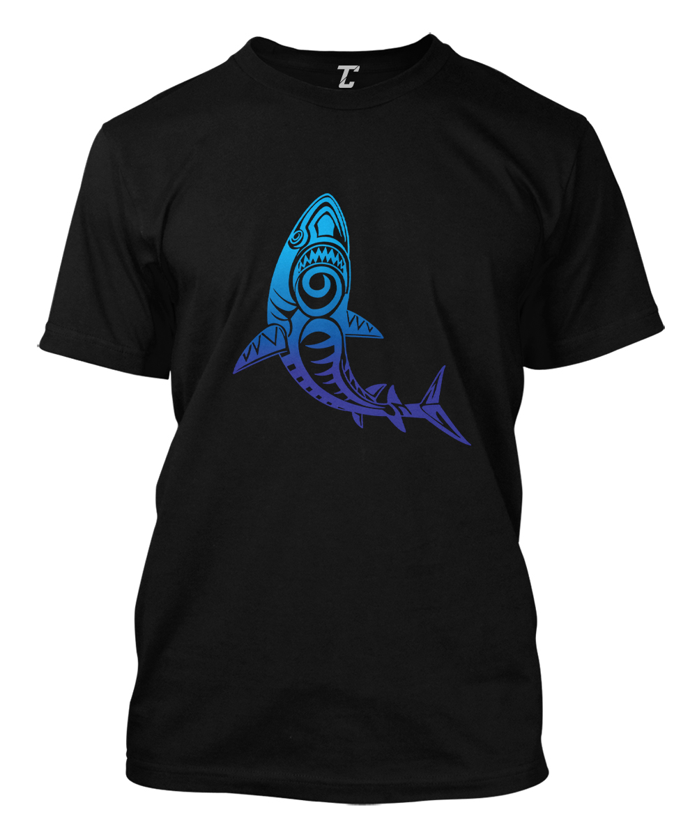 Tribal Shark – Tropical Great White Ocean Fish Men’s T-shirt