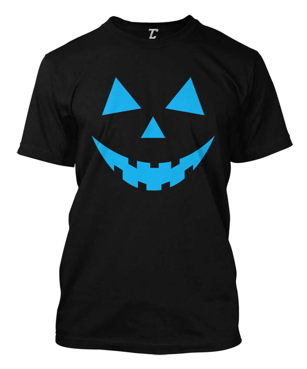 Pumpkin Face Neon Blue - Halloween Outfit Costume Men's T-shirt | eBay