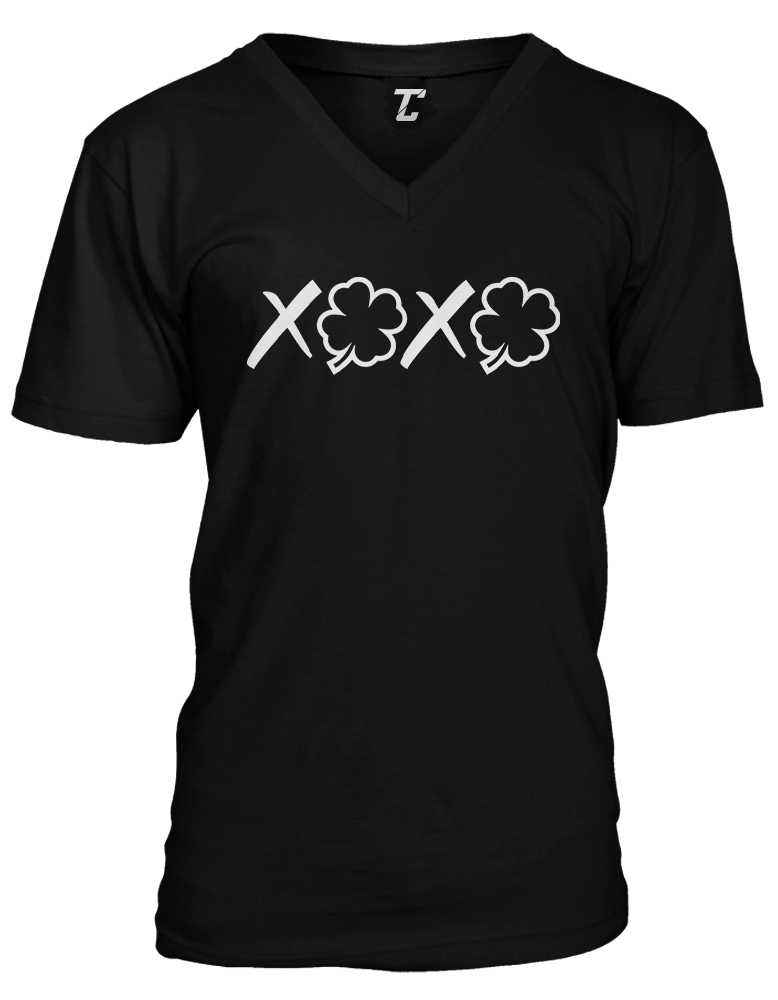 X’s And Four Leaf Clovers – St. Patrick’s Day Shamrock Unisex V-Neck T-shirt