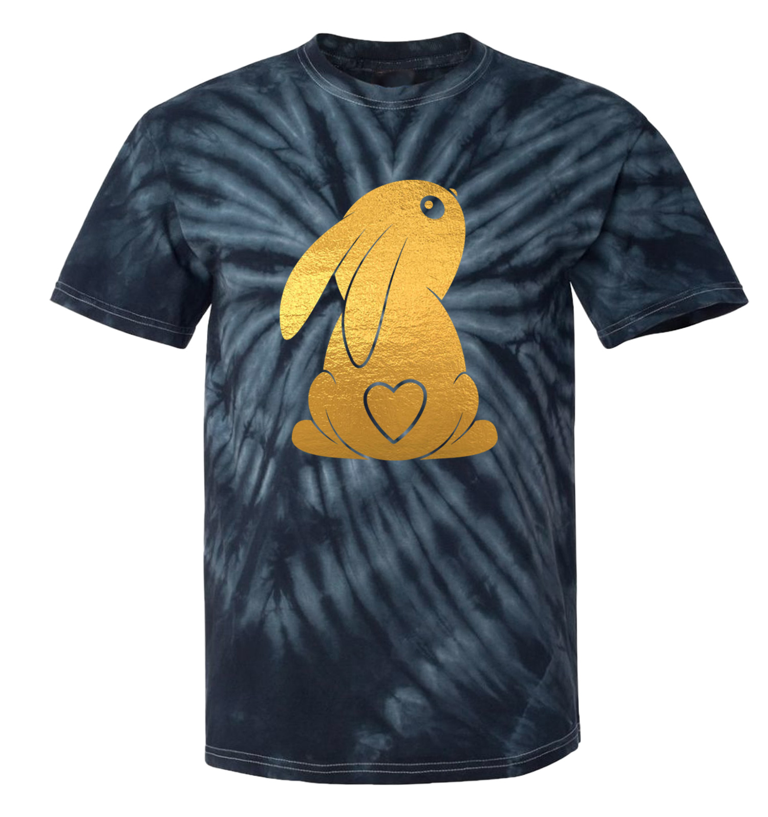 Bunny With Heart Tail - Gold Foil Rabbit Easter Love Men's T