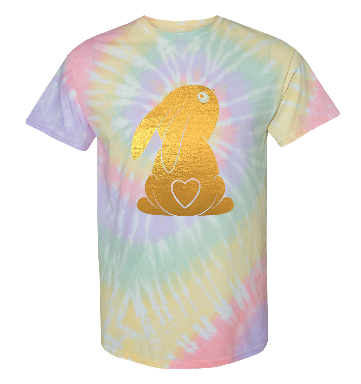 Bunny With Heart Tail - Gold Foil Rabbit Easter Love Men's T