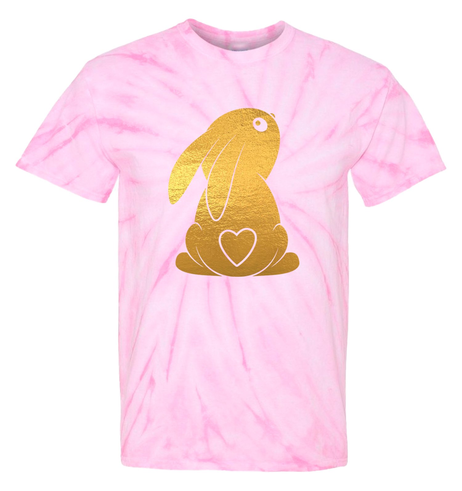 Bunny With Heart Tail - Gold Foil Rabbit Easter Love Men's T