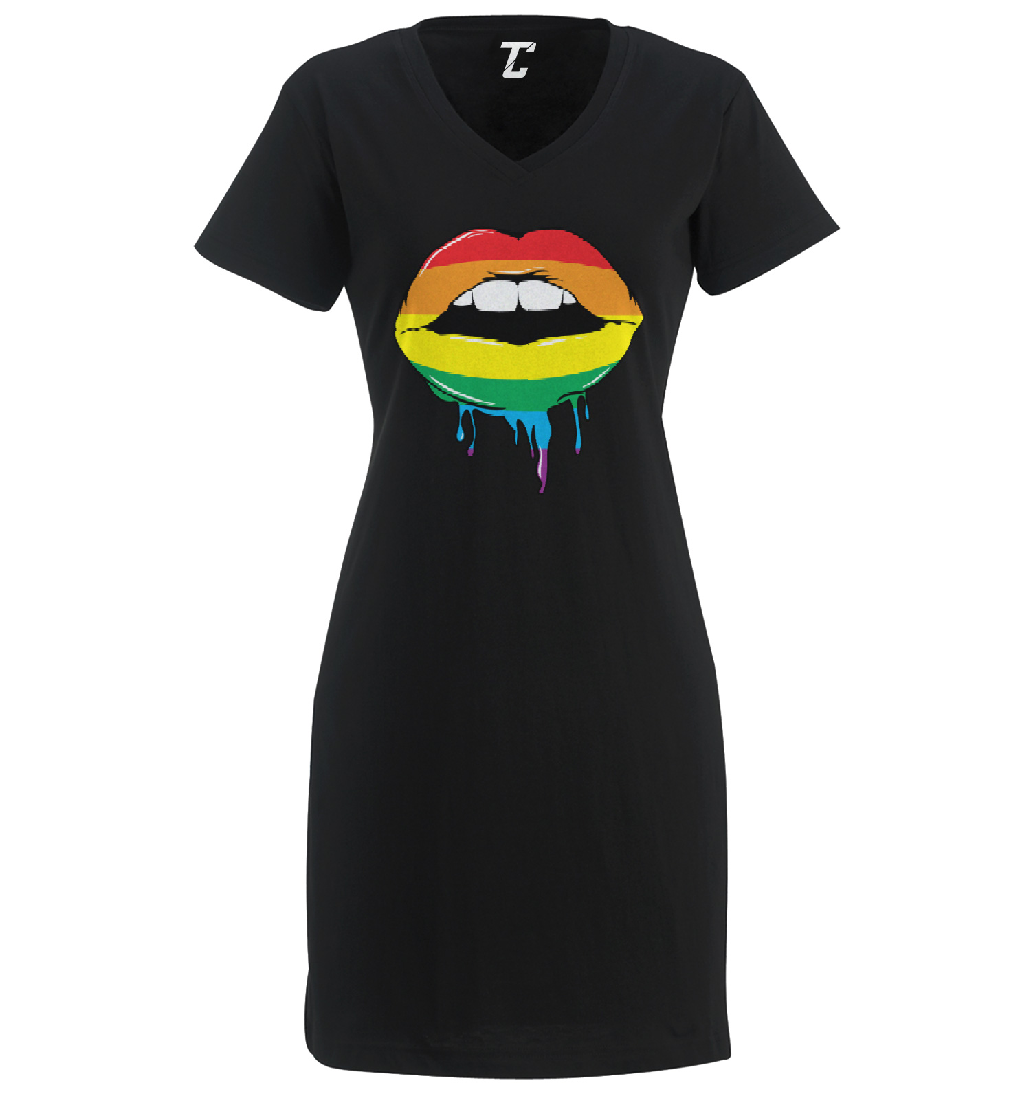 Rainbow Lips – LGBTQ Pride Drip Colorful Women&rsquo;s Dress