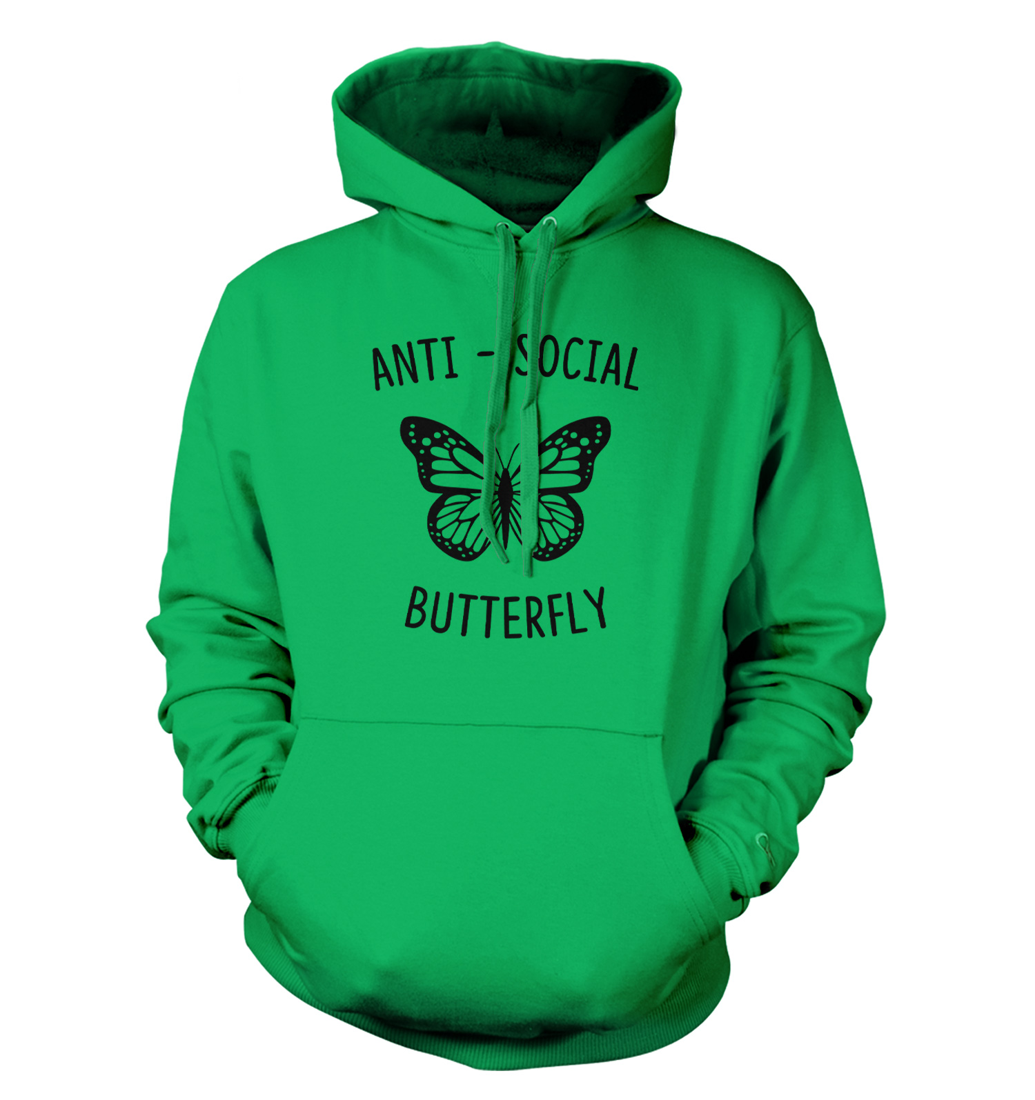 Green antisocial store butterfly hoodie