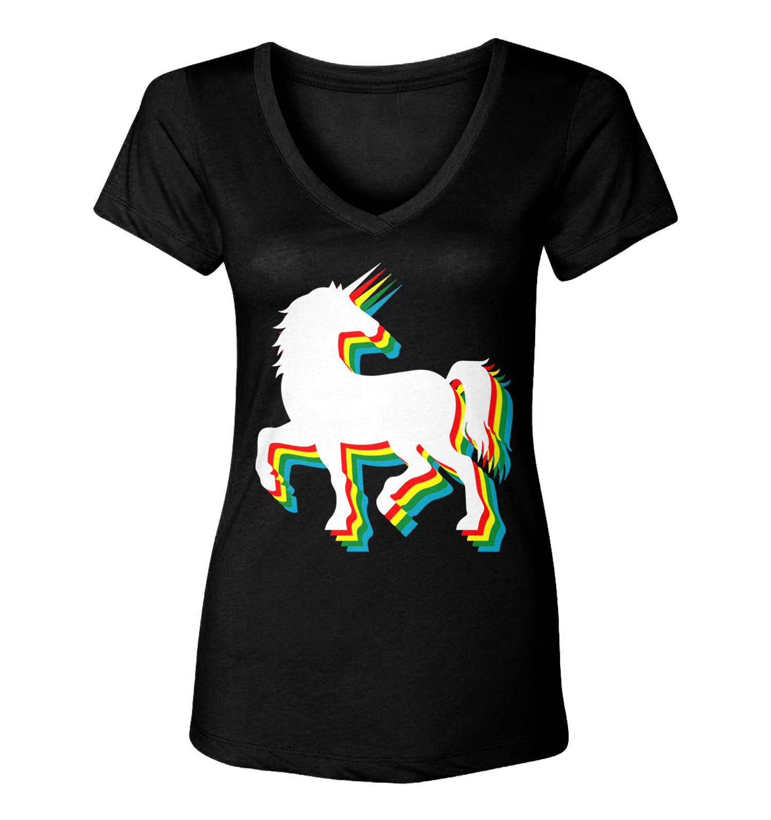 Rainbow Unicorn – Magical Fairy Magic Mythical Creature Women’s V-Neck T-Shirt
