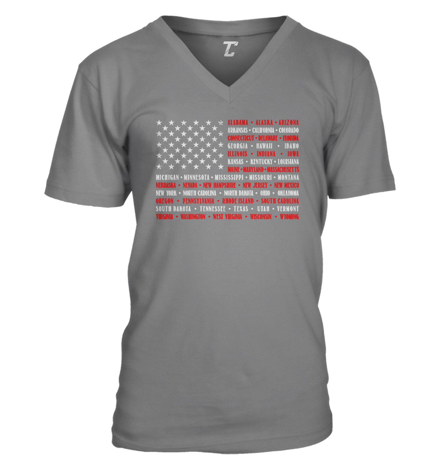 California Maryland Flag V-Neck T-Shirt