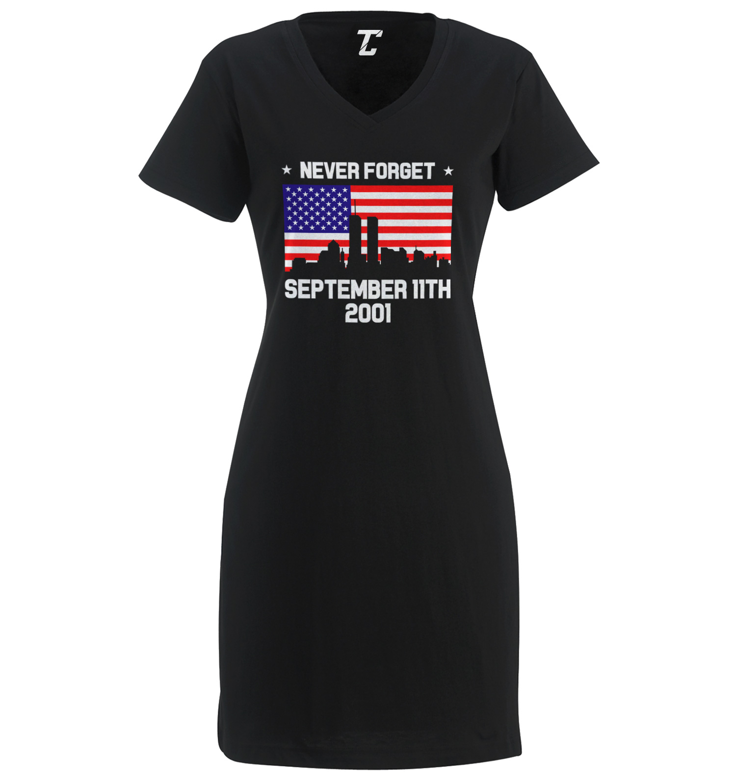 Never Forget Flag Silhouette – September 11th USA Women&rsquo;s Dress