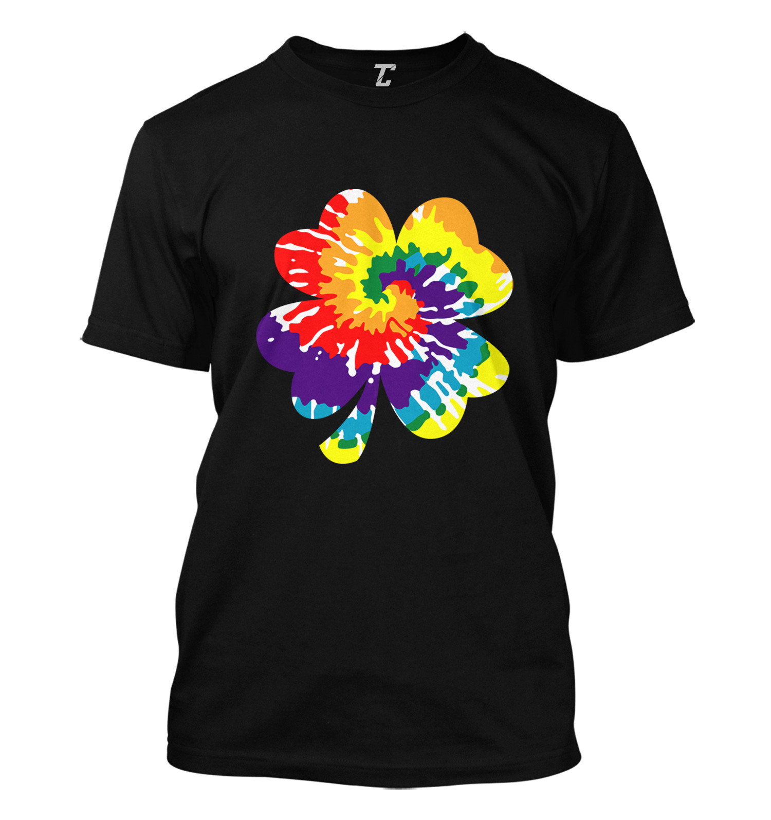 Four Leaf Clover Rainbow Tie Dye Pattern – Irish Men’s T-shirt