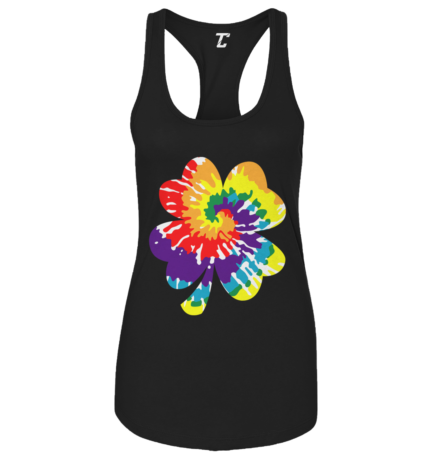Four Leaf Clover Rainbow Tie Dye Pattern – Irish Women’s Tank