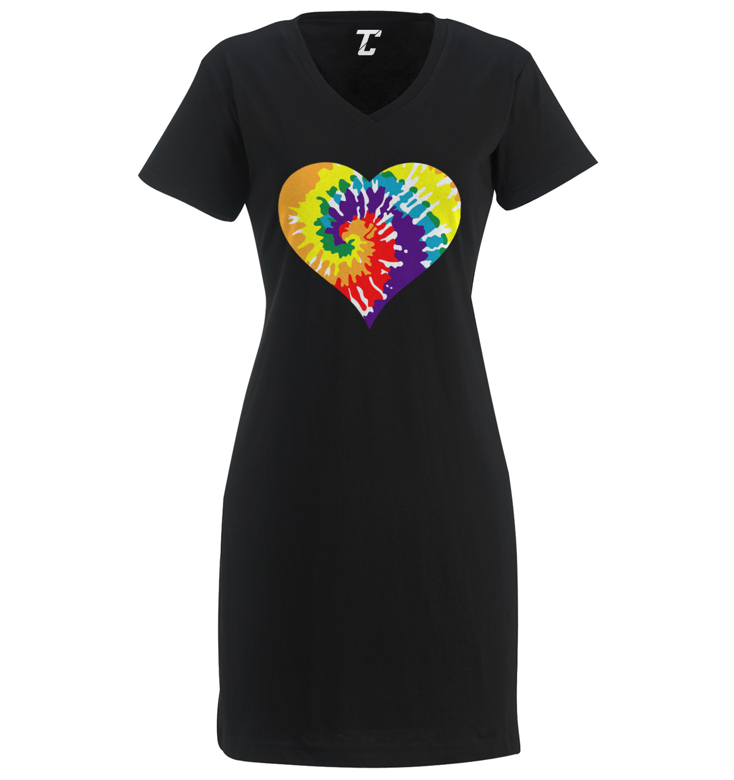 Heart Rainbow Tie Dye Pattern – Love Couple Women’s Dress
