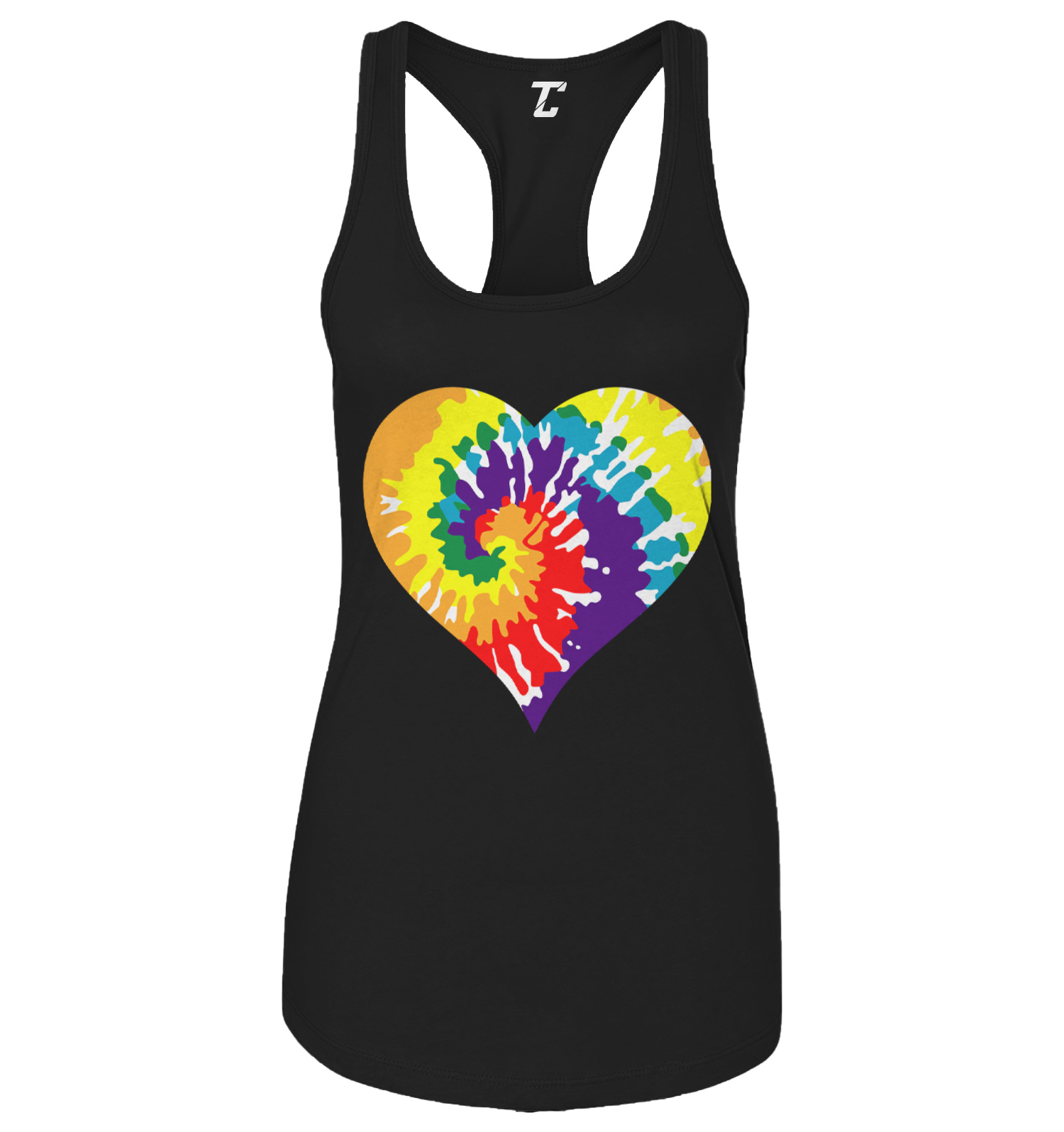 Heart Rainbow Tie Dye Pattern – Love Couple Women’s Tank