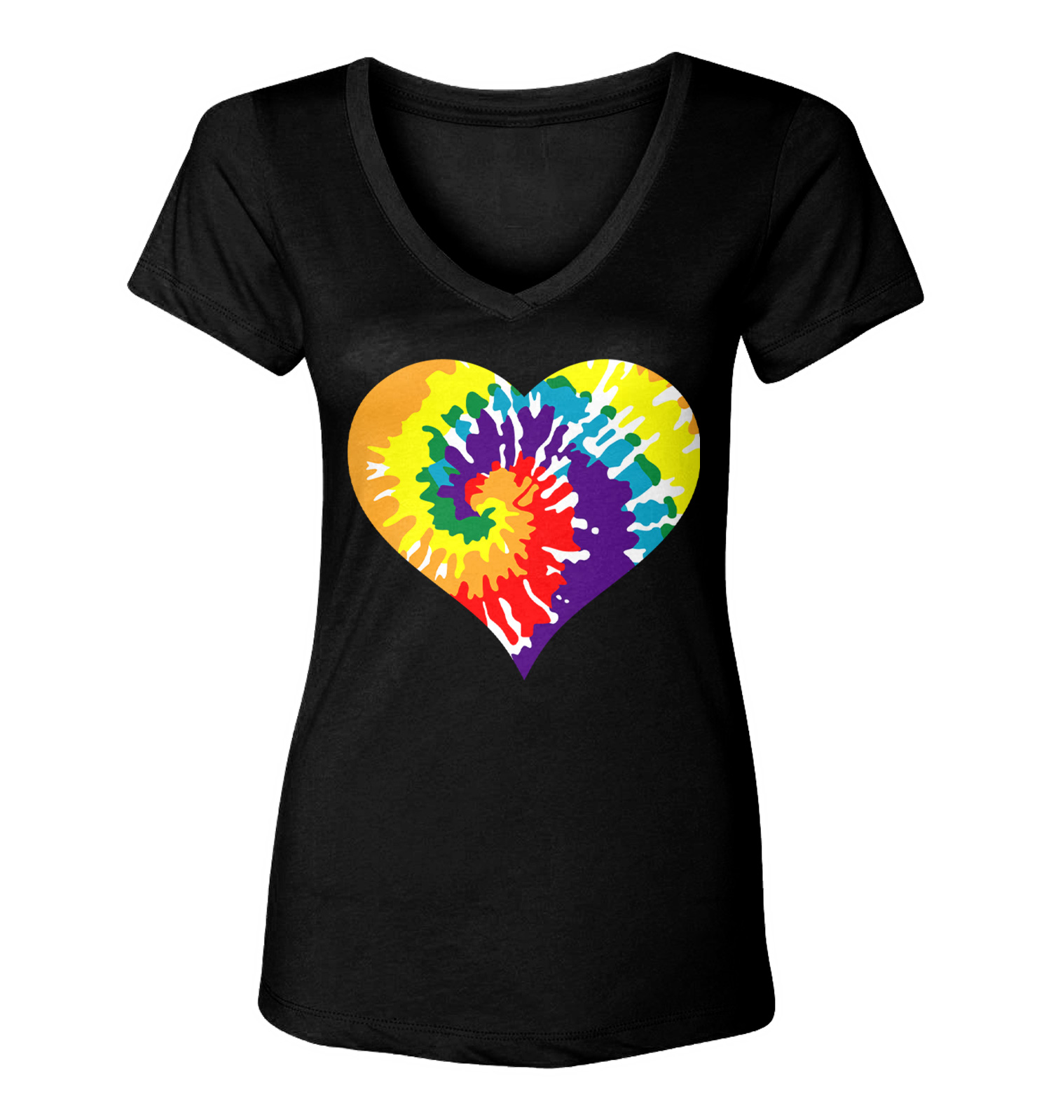 Heart Rainbow Tie Dye Pattern - Love Couple Women's V-Neck T-Shirt | eBay