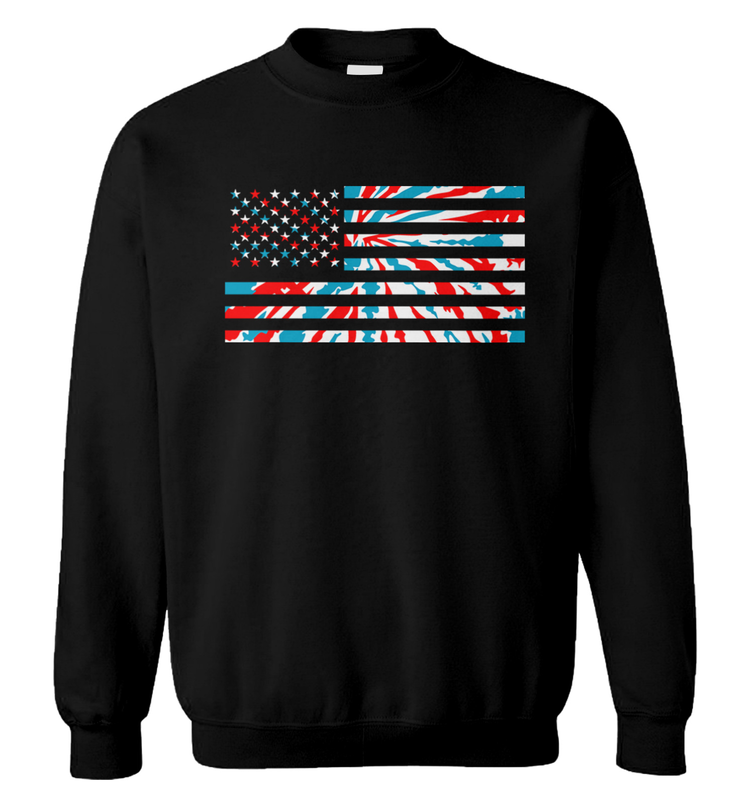 USA Flag Red White And Blue Tie Dye Pattern Unisex Sweatshirt