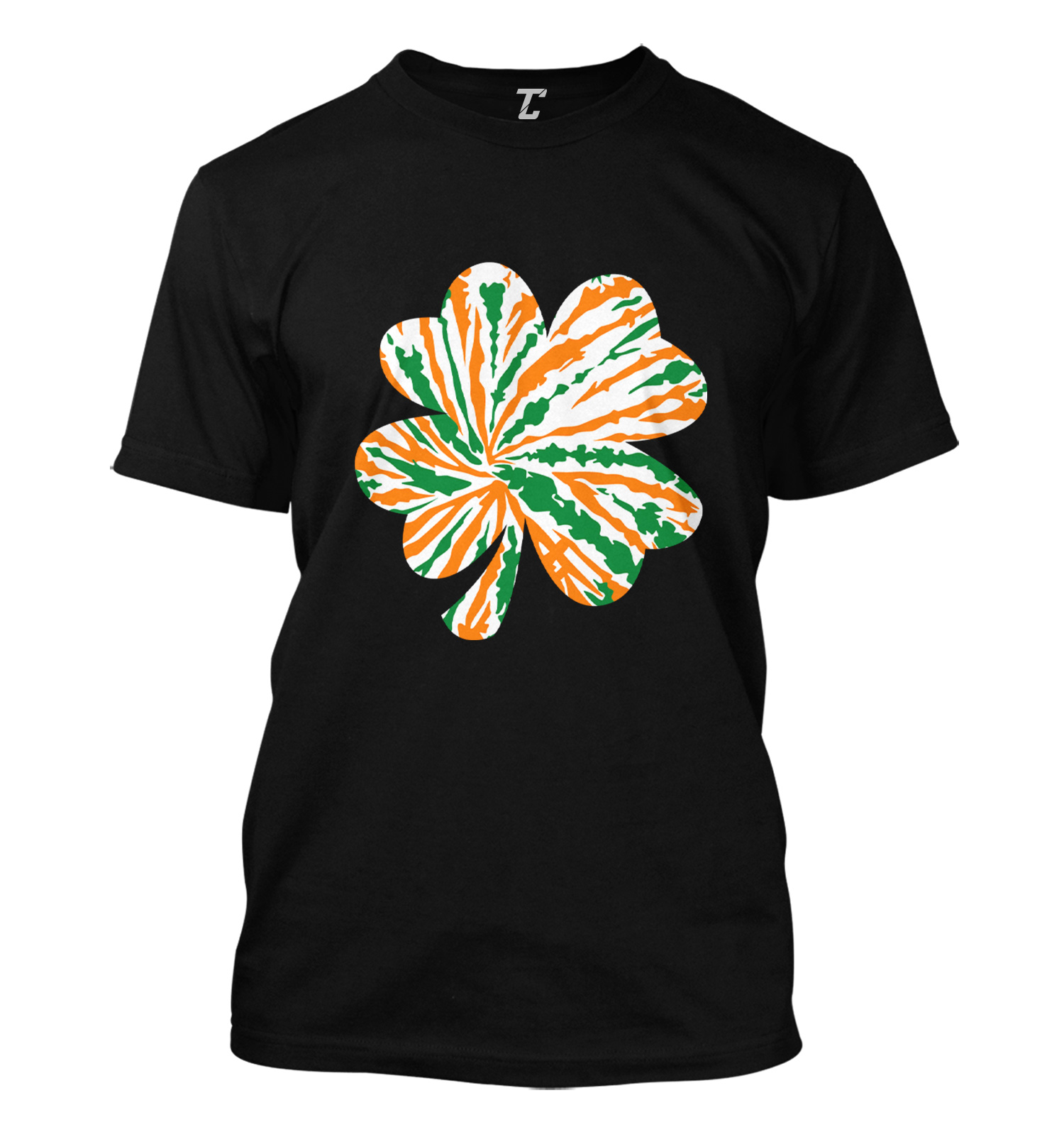 Four Leaf Clover Irish Colors Tie Dye Pattern Men’s T-shirt