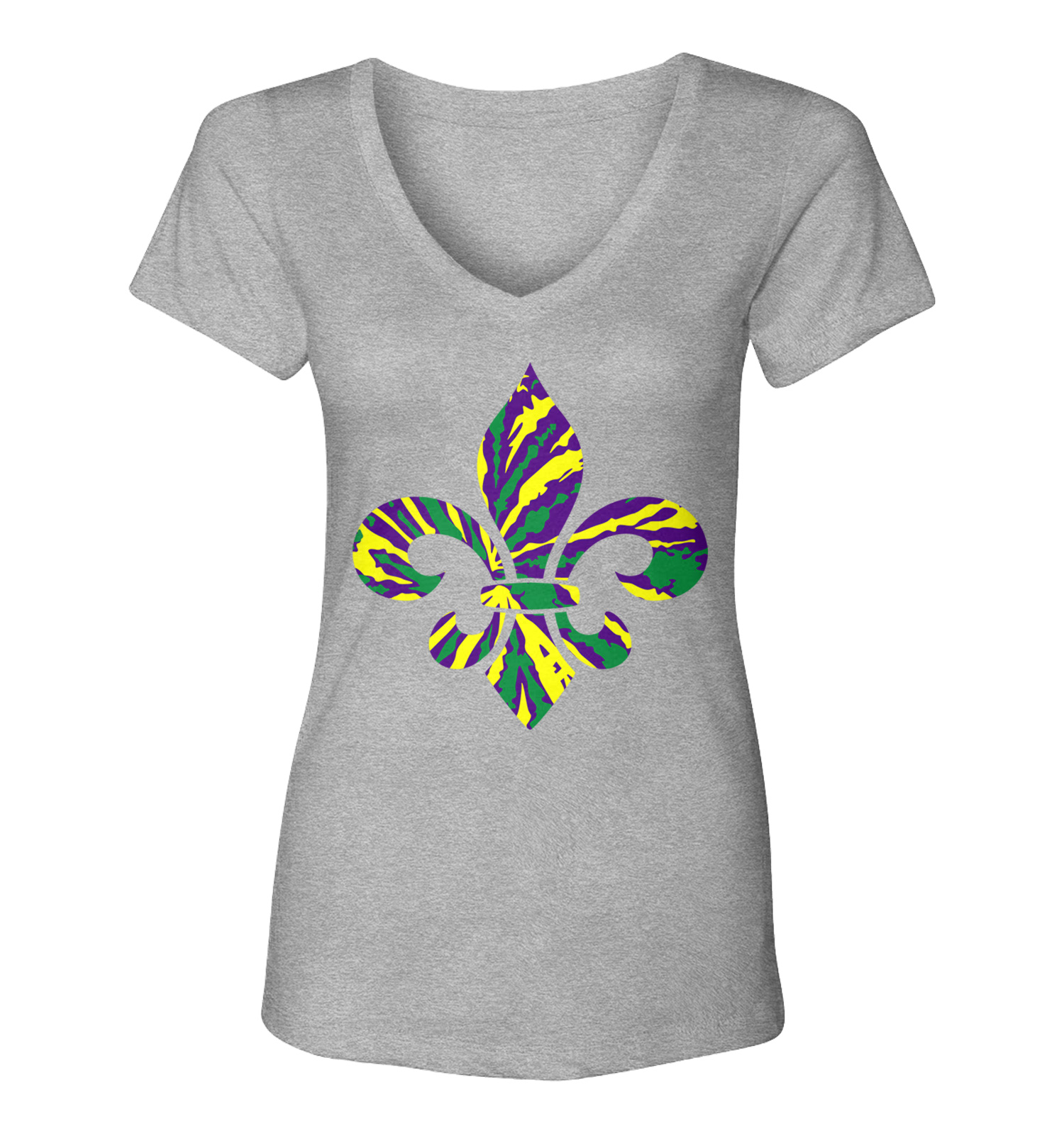 Mardi Gras V pattern Tie Dye Tee Shirt all sizes