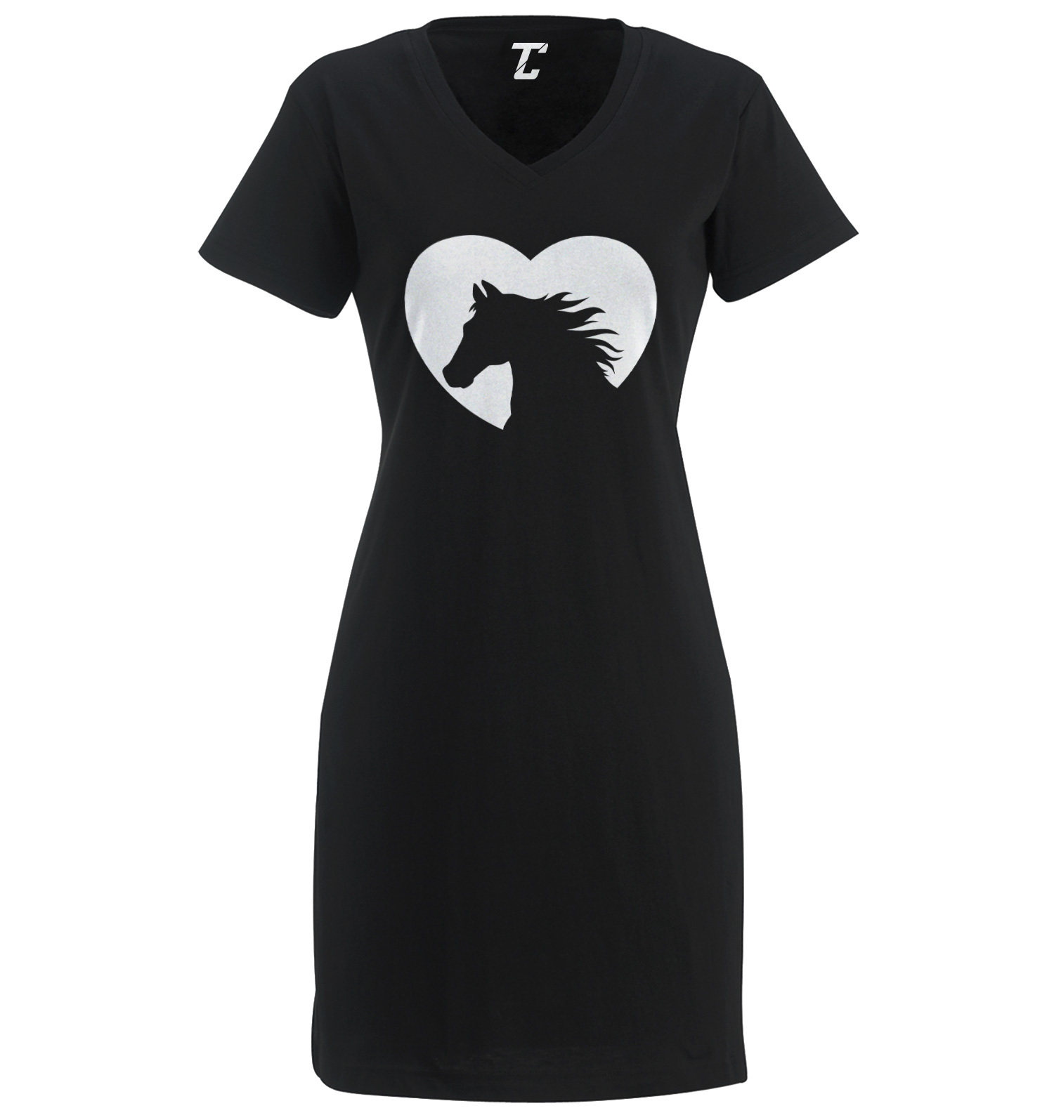 Heart With Horse Silhouette – Equestrian Animal Love Women’s Dress