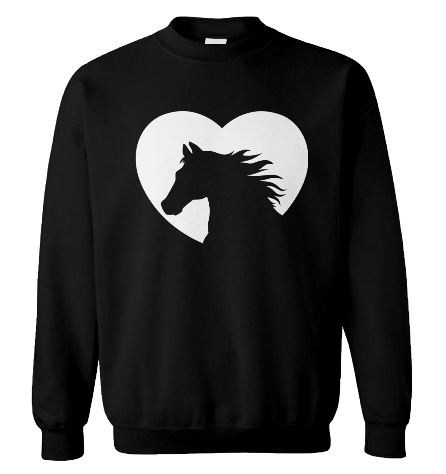 Heart With Horse Silhouette – Equestrian Animal Love Unisex Sweatshirt